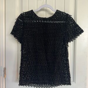 Banana republic women’s black lace style blouse, size medium